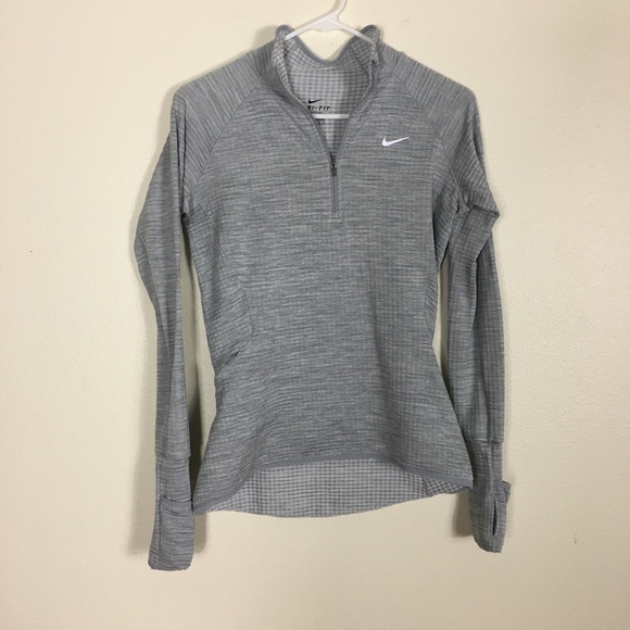 Nike Tops - Nike Dri-Fit Grey Fleece Lined Half Zip Pullover